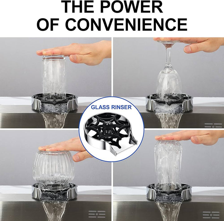 Portable dishwasher for cups and glasses running on kitchen counter
